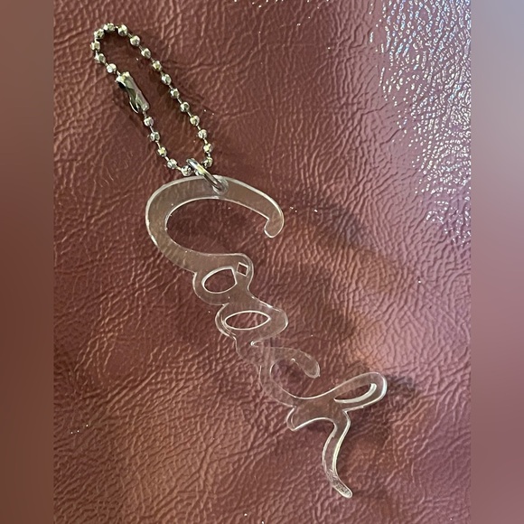 COACH Poppy Clear Acrylic Script Hangtag Replacement Charm - Picture 3 of 14